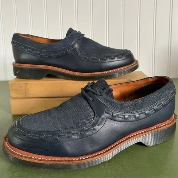 Dr. Martens x Agyness Deyn AGGY BLUCHER in Navy Leather - Picture 3 of 13